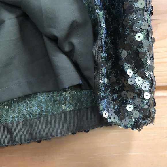 Vince Camuto Gold Green Sequin Dress Sheath S - Picture 9 of 9